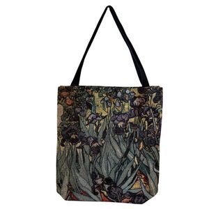 Van Gogh Iris High Quality Foldable Canvas Tote by Signare Tapestry Design.